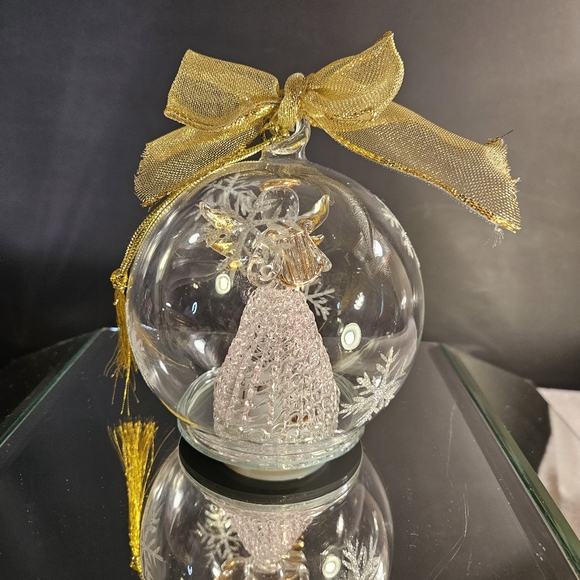 Lenox "Wonder Ball" Angel Christmas Tree Lighted Glass Globe Ornament hanging - Picture 7 of 12